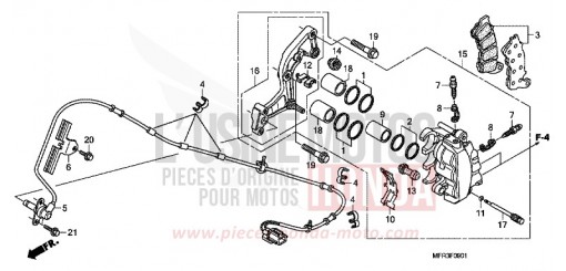 ETRIER DE FREIN AVANT (VT1300CXA) VT1300CXAA de 2010